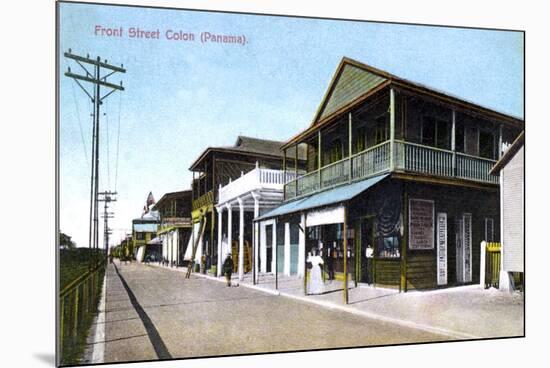 Front Street, Colon, Panama, 1907-null-Mounted Giclee Print
