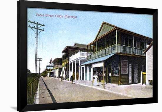 Front Street, Colon, Panama, 1907-null-Framed Giclee Print