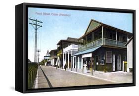 Front Street, Colon, Panama, 1907-null-Framed Stretched Canvas