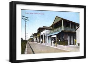 Front Street, Colon, Panama, 1907-null-Framed Premium Giclee Print