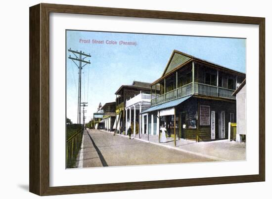 Front Street, Colon, Panama, 1907-null-Framed Giclee Print