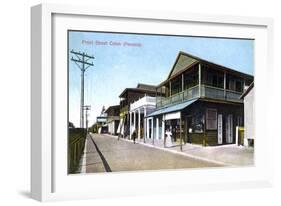 Front Street, Colon, Panama, 1907-null-Framed Giclee Print