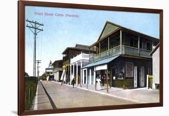 Front Street, Colon, Panama, 1907-null-Framed Giclee Print