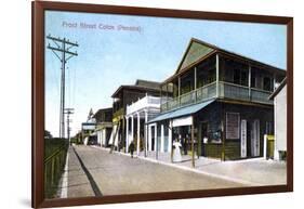 Front Street, Colon, Panama, 1907-null-Framed Giclee Print