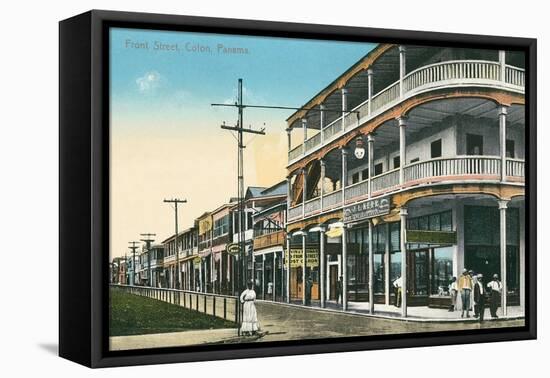 Front Street, Colon, Panama-null-Framed Stretched Canvas