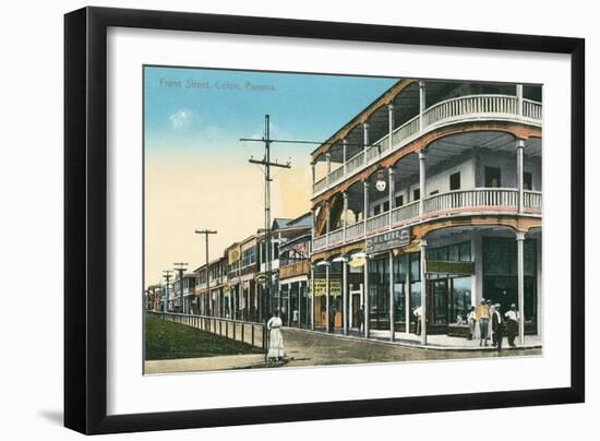 Front Street, Colon, Panama-null-Framed Art Print