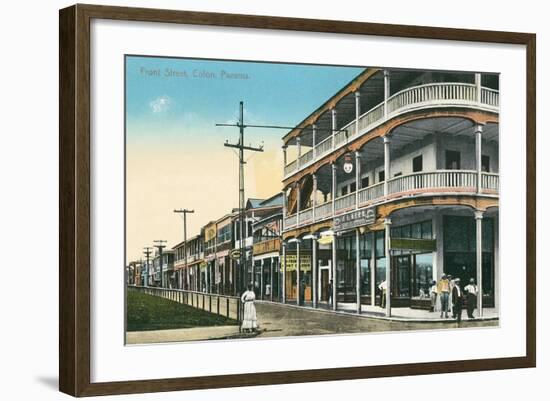 Front Street, Colon, Panama-null-Framed Art Print