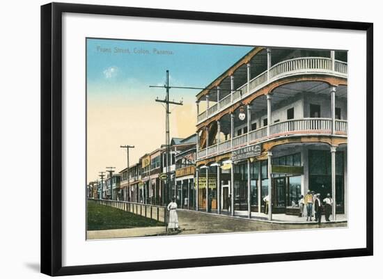 Front Street, Colon, Panama-null-Framed Art Print