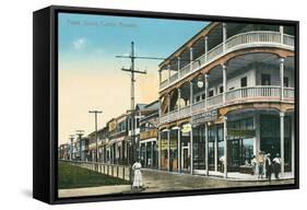 Front Street, Colon, Panama-null-Framed Stretched Canvas