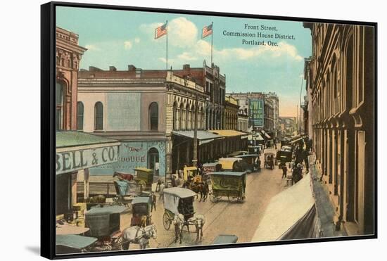 Front Street, Portland, Oregon-null-Framed Stretched Canvas