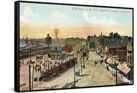 Front Street, San Pedro Harbor, California-null-Framed Stretched Canvas