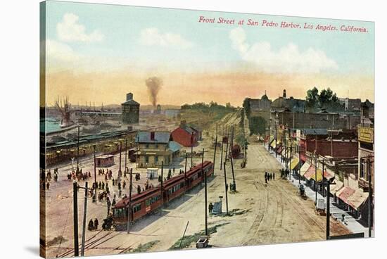 Front Street, San Pedro Harbor, California-null-Stretched Canvas