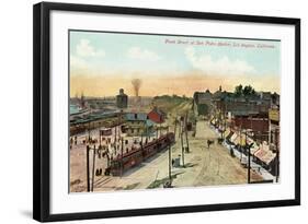 Front Street, San Pedro Harbor, California-null-Framed Art Print