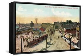 Front Street, San Pedro Harbor, California-null-Framed Stretched Canvas