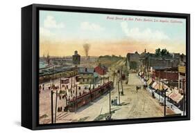 Front Street, San Pedro Harbor, California-null-Framed Stretched Canvas