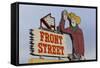 Front Street Western Town, Ogallala, Nebraska, USA-Walter Bibikow-Framed Stretched Canvas