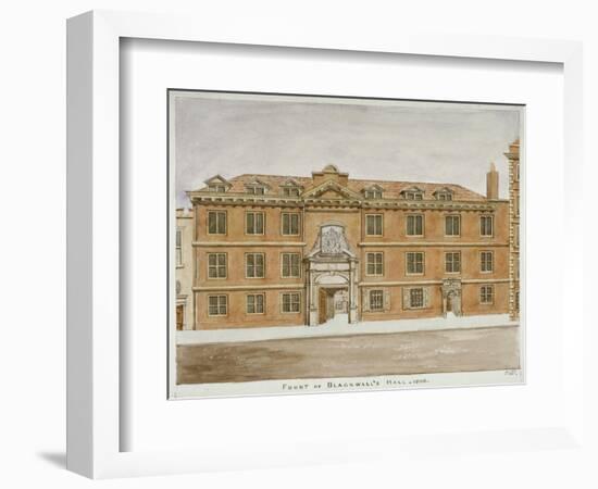 Front View of Blackwell Hall, City of London, 1806-Valentine Davis-Framed Giclee Print