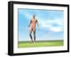 Front View of Male Musculature Walking-null-Framed Art Print