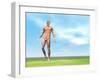 Front View of Male Musculature Walking-null-Framed Art Print