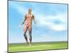 Front View of Male Musculature Walking-null-Mounted Art Print