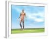 Front View of Male Musculature Walking-null-Framed Art Print