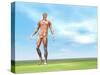 Front View of Male Musculature Walking-null-Stretched Canvas