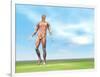 Front View of Male Musculature Walking-null-Framed Art Print