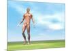 Front View of Male Musculature Walking-null-Mounted Art Print