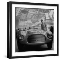 Front View of New Model Ferrari Being Shown During Automobile Exhibit-Yale Joel-Framed Photographic Print