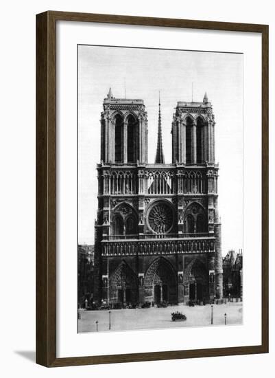 Front View of Notre Dame, Paris, 1931-Ernest Flammarion-Framed Giclee Print