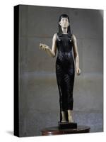 Front View of Statue of Isis in Black Marble and Alabaster-Antoine-Guillaume Granjacquet-Stretched Canvas