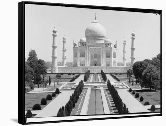 Front View of Taj Mahal in India-null-Framed Stretched Canvas