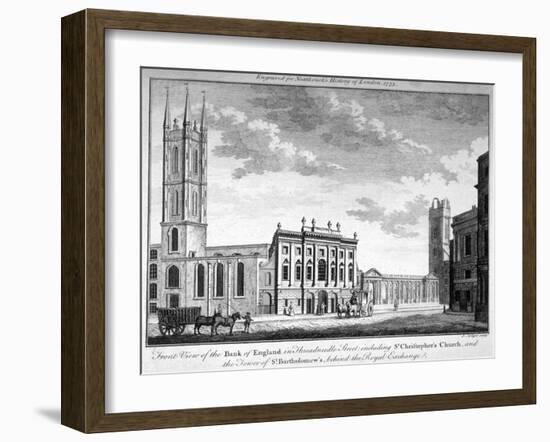 Front View of the Bank of England, City of London, 1773-J Collyer-Framed Premium Giclee Print