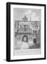 Front View of the Guildhall, Looking North, City of London, 1818-George Hollis-Framed Giclee Print