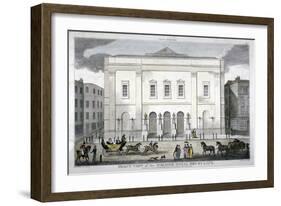 Front View of the Theatre Royal, Drury Lane, Westminster, London, 1812-null-Framed Giclee Print