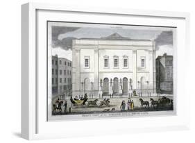 Front View of the Theatre Royal, Drury Lane, Westminster, London, 1812-null-Framed Giclee Print