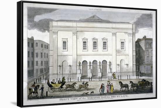 Front View of the Theatre Royal, Drury Lane, Westminster, London, 1812-null-Framed Stretched Canvas