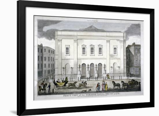 Front View of the Theatre Royal, Drury Lane, Westminster, London, 1812-null-Framed Giclee Print