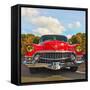 Front View of Vintage 50's Car in America-Salvatore Elia-Framed Stretched Canvas