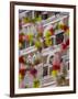 Frontage of Buildings and Floral Decorations, Sana'a, Yemen-Peter Adams-Framed Photographic Print