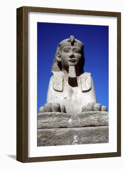 Frontal View of Sphinx from the Avenue of Sphinxes, Temple Sacred to Amun Mut and Khons, Luxor, Egy-CM Dixon-Framed Photographic Print