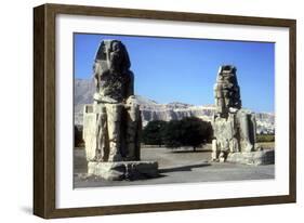 Frontal View of the Colossi of Memnon, Luxor West Bank, Egypt, C1400 Bc-CM Dixon-Framed Photographic Print