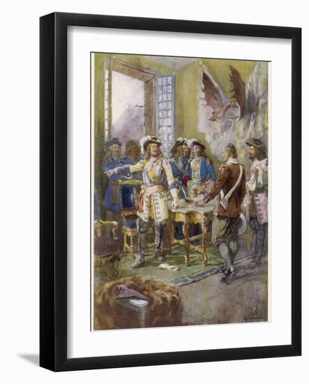 Frontenac Refuses to Surrender Quebec to the English-Henry Sandham-Framed Photographic Print