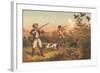 Frontier Hunters with Dogs-null-Framed Art Print