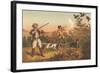 Frontier Hunters with Dogs-null-Framed Art Print