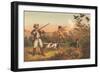 Frontier Hunters with Dogs-null-Framed Art Print