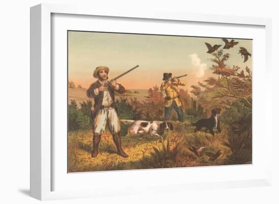 Frontier Hunters with Dogs-null-Framed Art Print