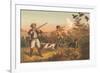 Frontier Hunters with Dogs-null-Framed Art Print