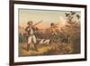 Frontier Hunters with Dogs-null-Framed Art Print