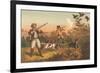 Frontier Hunters with Dogs-null-Framed Art Print